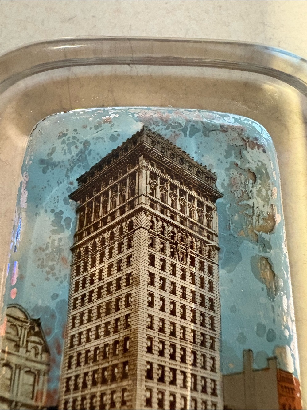 Antique Clear Glass Paperweight/ American Surety Building - Picture 3 of 5